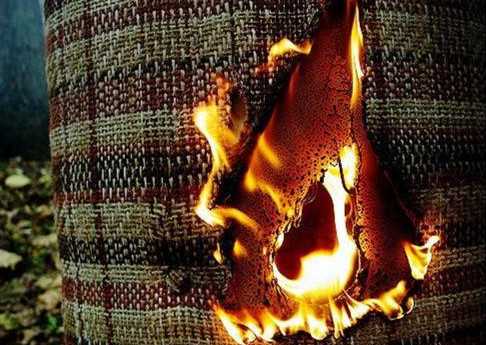 What clothing material is highly flammable?